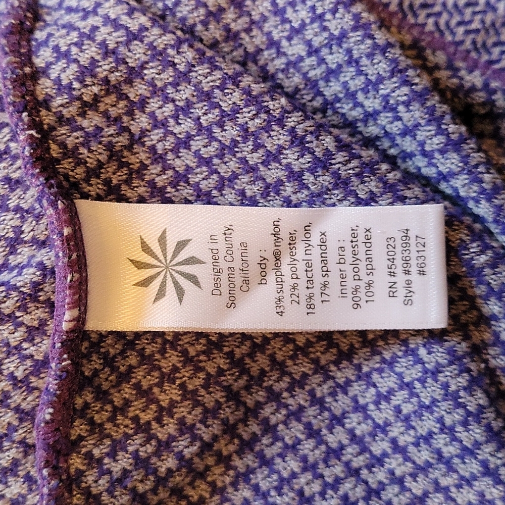 ATHLETA EMPOWERMENT TANK TOP SIZE MEDIUM PURPLE HERRINGBONE - Picture 5 of 14